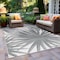 World Rug Gallery Tropical Leaves Nature Inspired Indoor/Outdoor Area Rug 5' x 7' Gray 4030GRAY5X7 - alternate 8